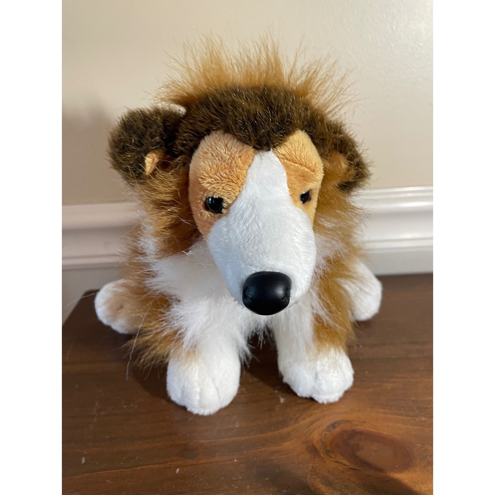 Ganz Webkinz Collie Plush Dog Brown White Stuffed Animal HM149 No Code